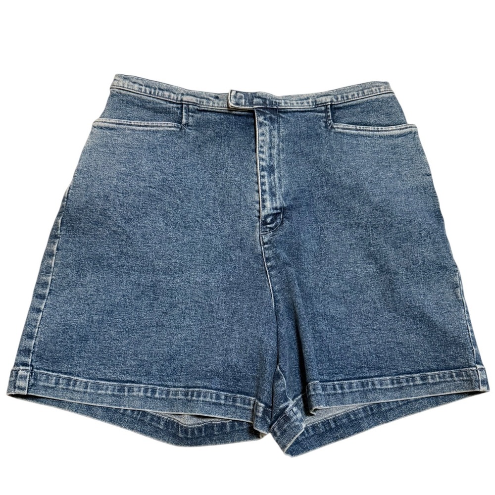 VTG Y2K Relativity High Rise Denim Mom Shorts Medium Wash Size 12 Stretch Grunge